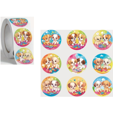 Dog Stickers - Cute dogs doing puzzles